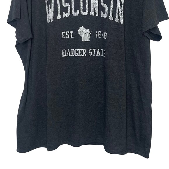 Wisconsin Badger State Tshirt Womens XXL Gray Souvenir Port & Company - Picture 4 of 9